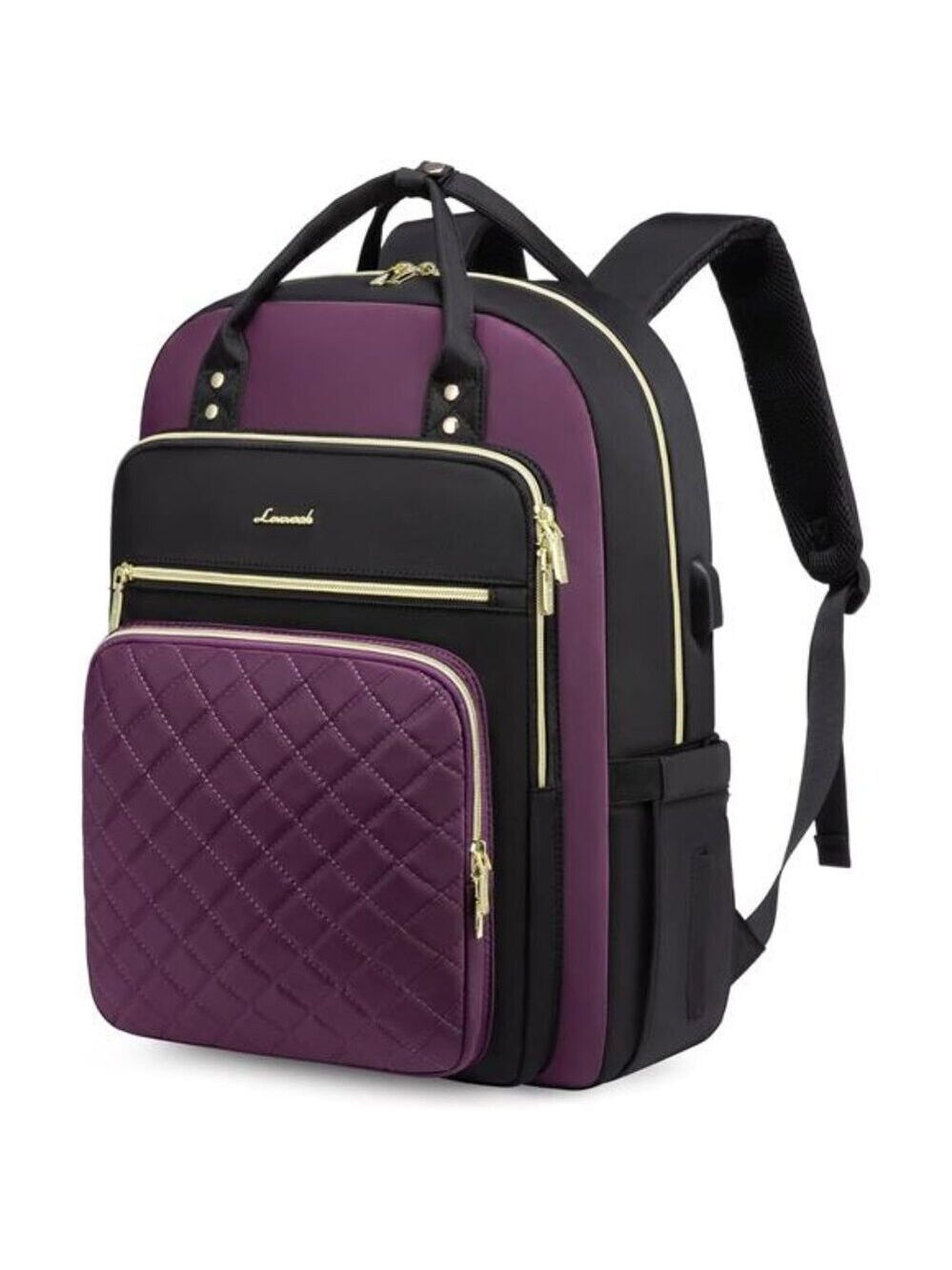 Laptop Backpack for Women 15 Inch Travel Work Bag with USB Port Water Resistant
